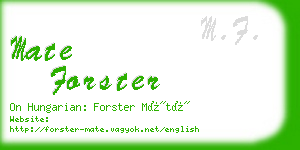 mate forster business card